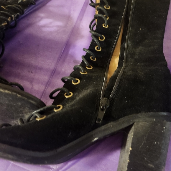 Jeffrey Campbell Black Lace-Up Boots - Picture 5 of 11